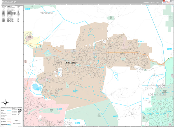 Simi Valley Map Premium Style